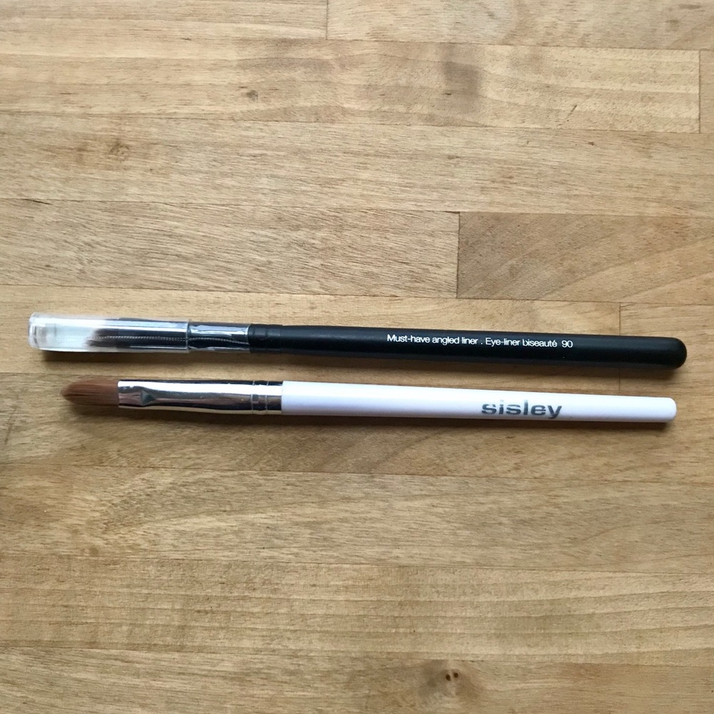 Two makeup brushes ~ Sisley & Sephora angled liner